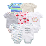 7pcs/lot Baby Bodysuits 100% Cotton