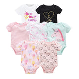 7pcs/lot Baby Bodysuits 100% Cotton