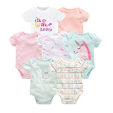7pcs/lot Baby Bodysuits 100% Cotton