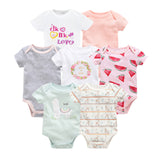 7pcs/lot Baby Bodysuits 100% Cotton