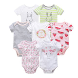 7pcs/lot Baby Bodysuits 100% Cotton