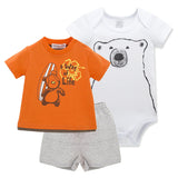 Newborn Boys Rompers Suit Infant Bodysuits+Pants+T-shirts Set 0-24M